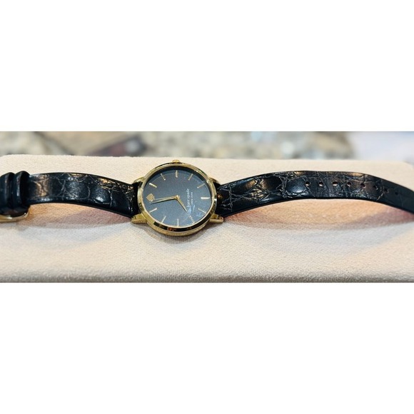 Kate Spade New York Classic Gold Watch with Navy Face and Black Leather Band main image 7